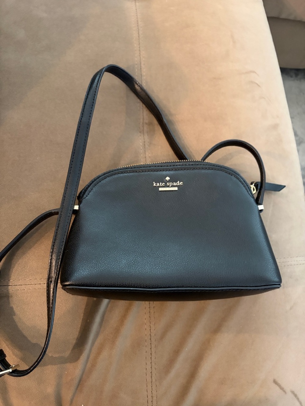 kate spade Black Pebbled Leather Dome Crossbody